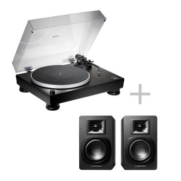 audio-technica 鐵三角 AT-LP5X+AT-SP3X BK  直接驅動式黑膠唱盤